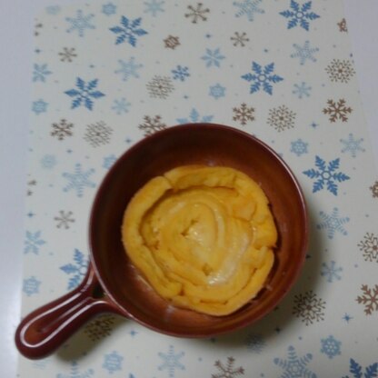グラタン皿・パン耳で作りました。
レンジでは初めてでしたがお手軽で美味しかったです。